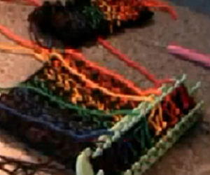 Loom Knitting solid stripes