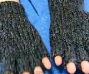 Loom Knit Half Finger Gloves