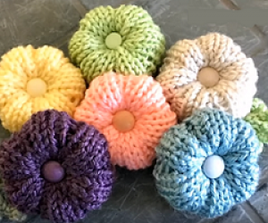 Loom Knit Rib Stitch Flowers